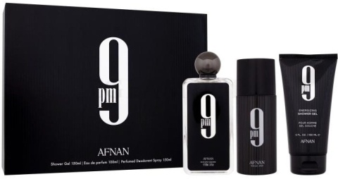 Afnan 9PM EDP U 100ML+ S.GEL 150ML + DEO 150 ML 3PCSET